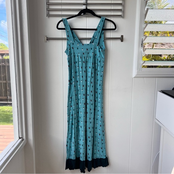 Kickee Pants Simple Twist Pajamas Dress Night Gown Blue Glacier Holiday Lights M - Picture 6 of 7